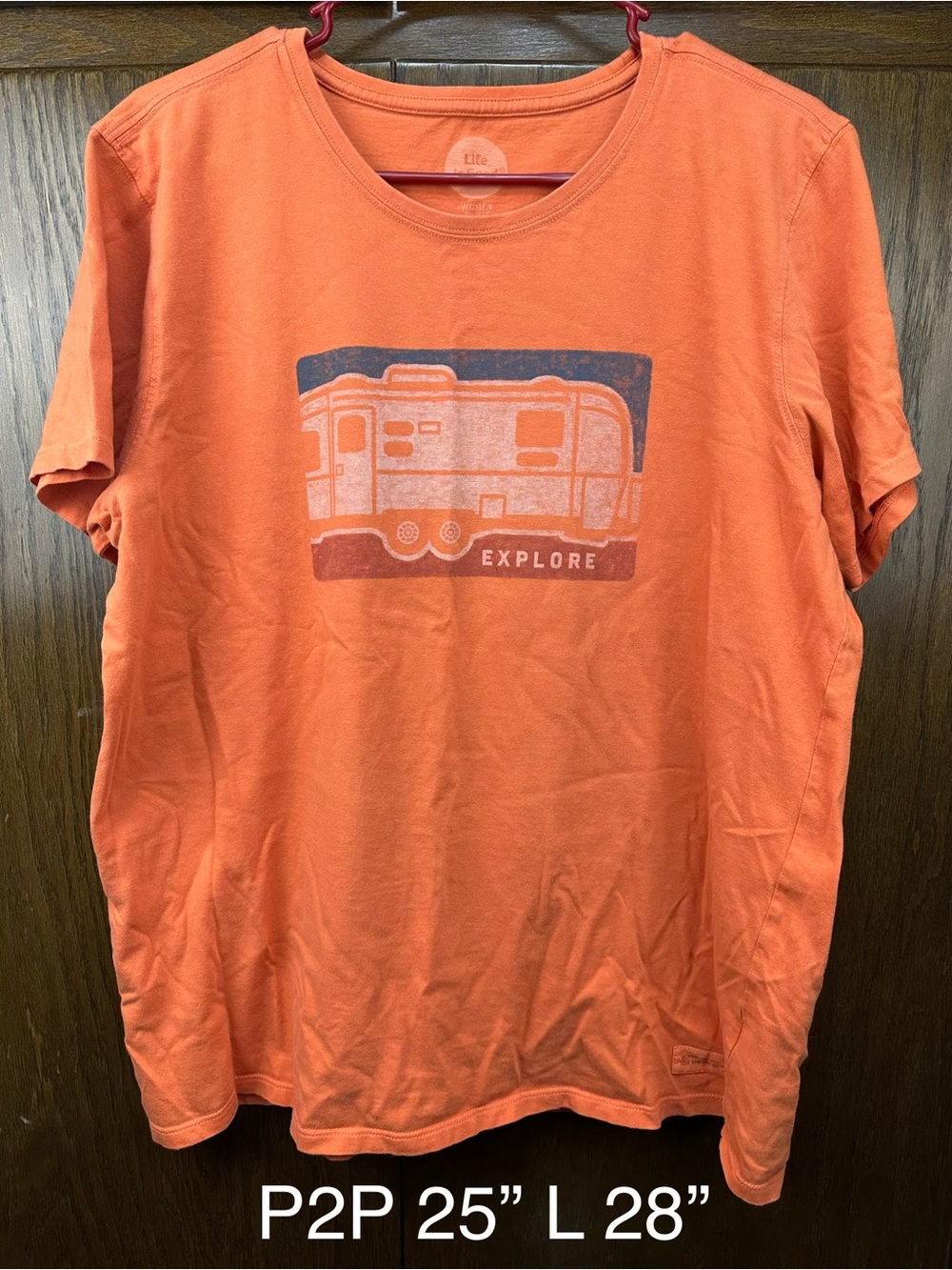 Life Is Good Orange 'Explore' Camper Graphic Short Sleeve Tee